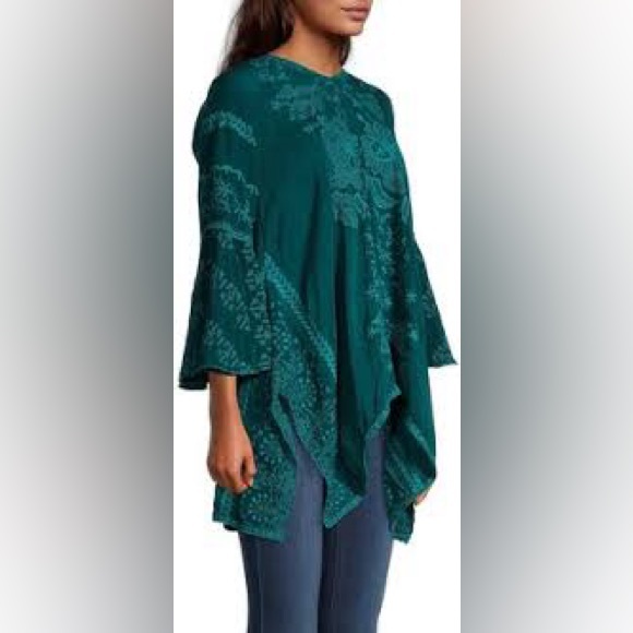 NWT Johnny Was Temperty Lorelai Tunic In Lakeside In Green Size Large - Picture 6 of 12